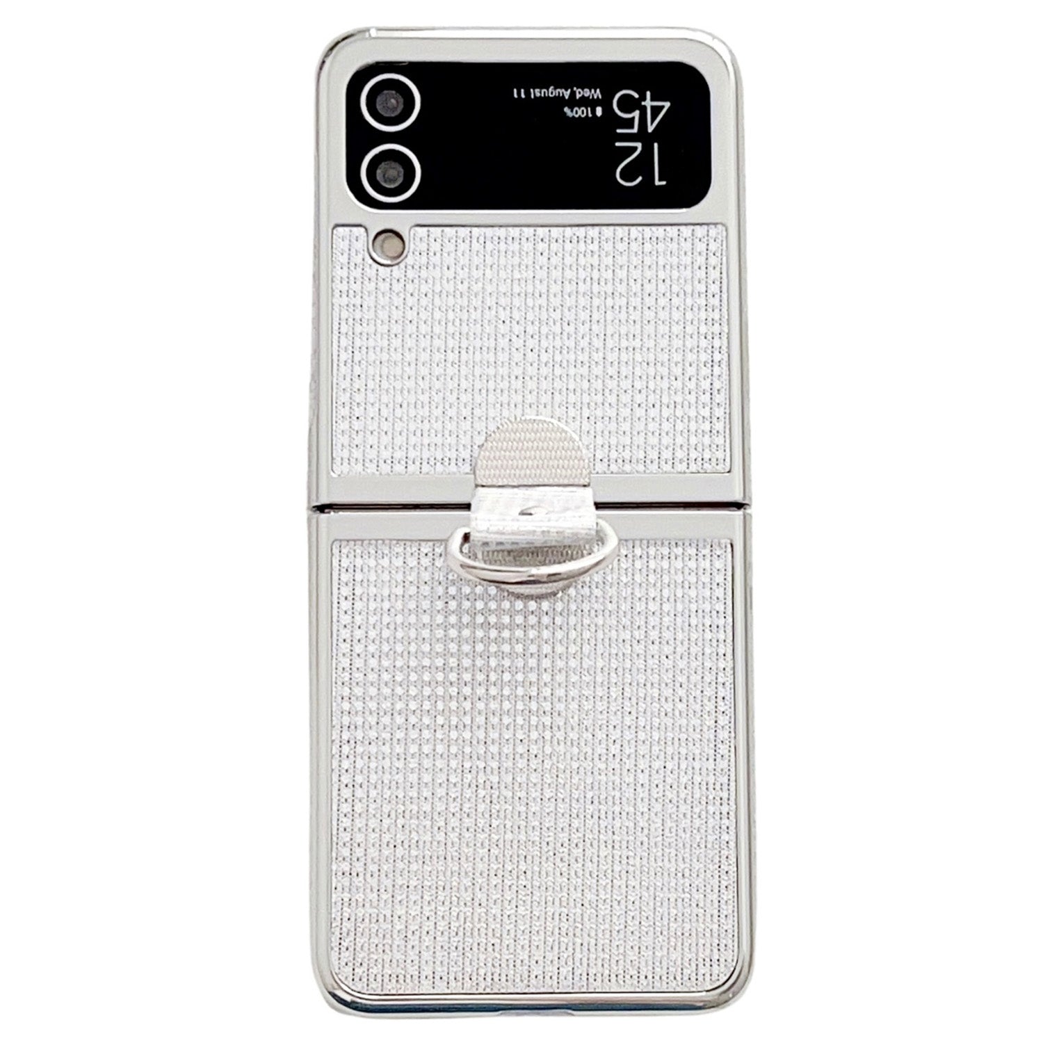 For Samsung Galaxy Z Flip4 5G Z Flip3 5G Ring Kickstand Phone Case Electroplating Leather Coated PC Cover For Samsung Galaxy Z Flip4 5G Z Flip3 5G Ring Kickstand Phone Case Electroplating Leather Coated PC Cover
